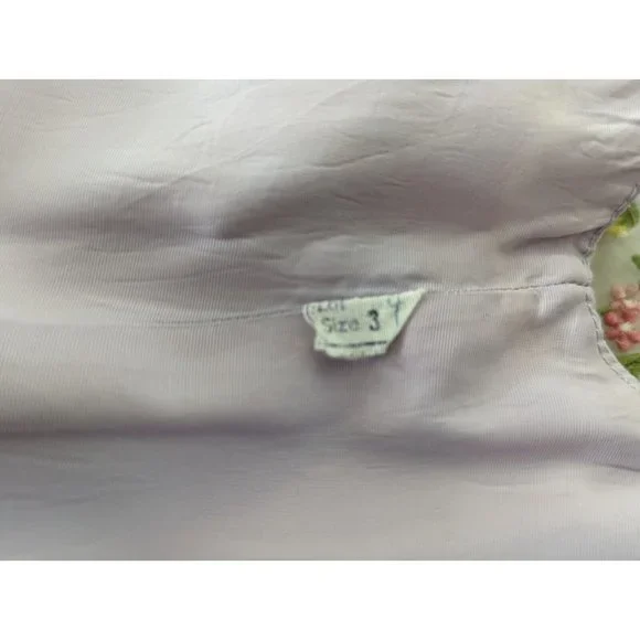 Vintage 60s Dress Lavender White Floral Fairycore Maxi Prom Juniors Size 3 - Picture 6 of 9